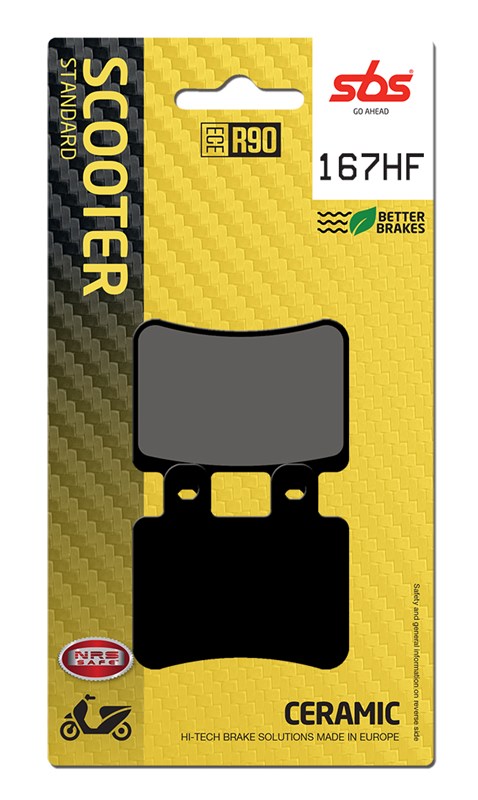 SBS brake pads KH350 street standart ceramic colour black BMW C125/200, MALAGUTI madison 3, front (167HF)